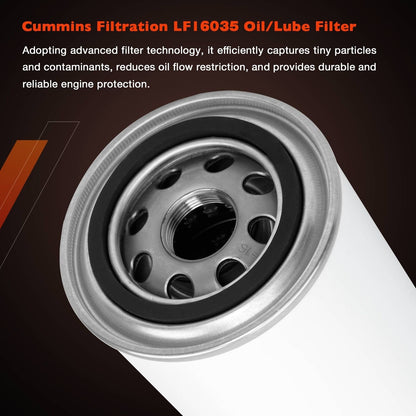 12X LF16035 Fuel Oil Lube Filters For 1989-2018 Dodge Ram 2500 Cummins 5.9L 6.7L