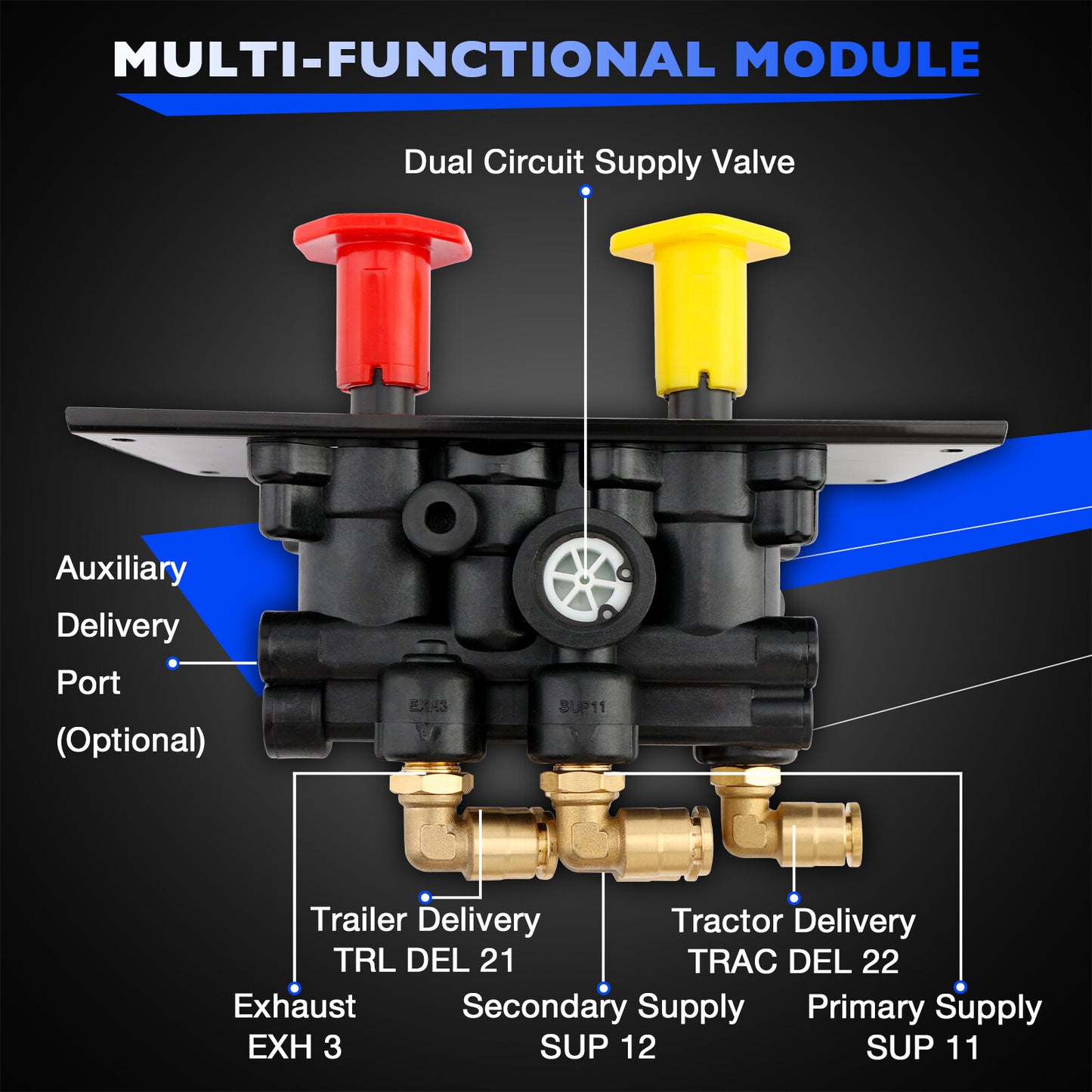 801631 MV-3 Dash Air Brake Control Valve For Bendix Freightliner BW5013293 Volvo
