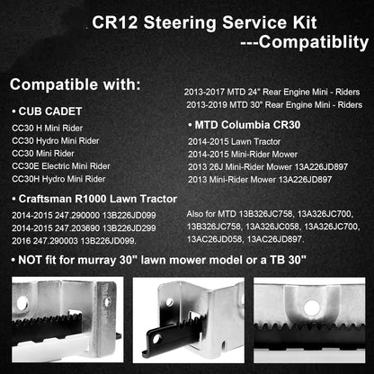 CR12 Steering Service Kit Fit Cub Cadet MTD CC30 753-11064B 783-07239A 75311064B