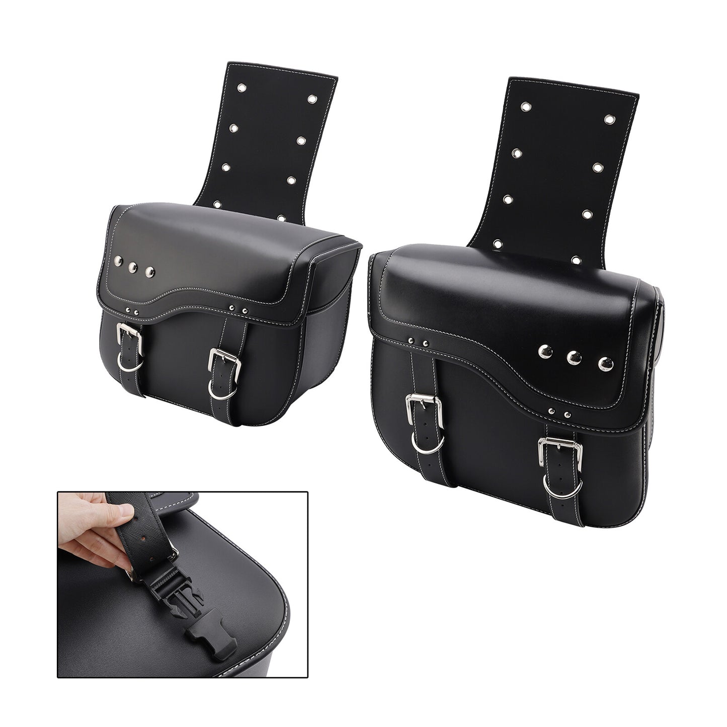 Tail Bag Side Saddlebag Tail Bag Luggage Pouch Storage Black 28L For Motorbike