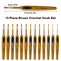 13PCS Ergonomic Crochet Hooks Set Soft Grip Handle Alloy Knitting & Weaving Tool