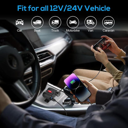 12V Car Cigarette Lighter Socket Splitter Dual USB Charger Power Adapter Outlet