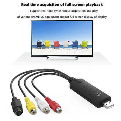 Video Capture Card VCR VHS to Digital DVD Converter Fit for Mac Windows 10 8