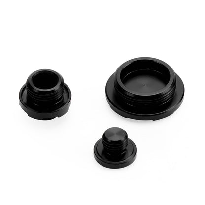 CRANKCASE COVER OIL FILLER PLUG KIT BLACK FOR KAWASAKI KLX450R 2008-2015