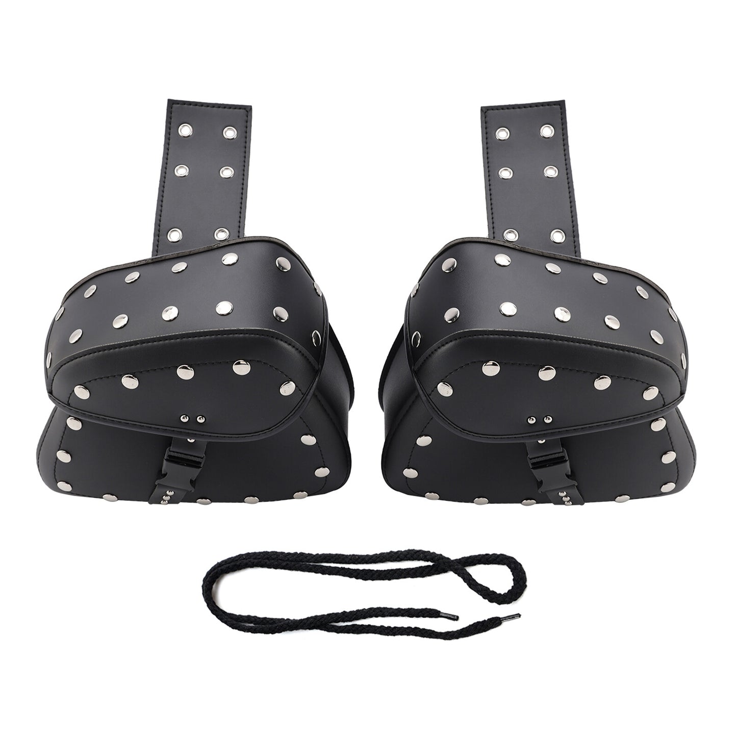 Universal Saddlebag Side Storage Tail Bag Pu Luggage Black 22L For Motorcycle