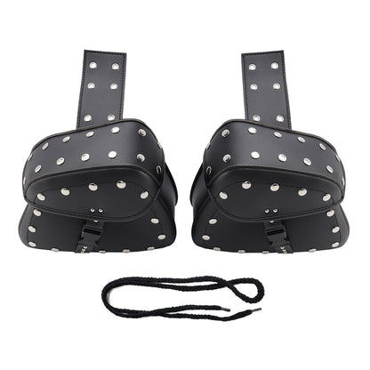 Universal Saddlebag Side Storage Tail Bag Pu Luggage Black 22L For Motorcycle
