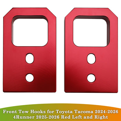 Front Tow Hooks for Toyota Tacoma 2024-2026 4Runner 2025-2026 Red Left and Right