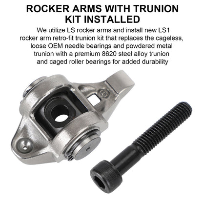 LS1 Rocker Arms WITH Trunion Kit Installed - 4.8 5.3 5.7 6.0 Rockers Trunnion