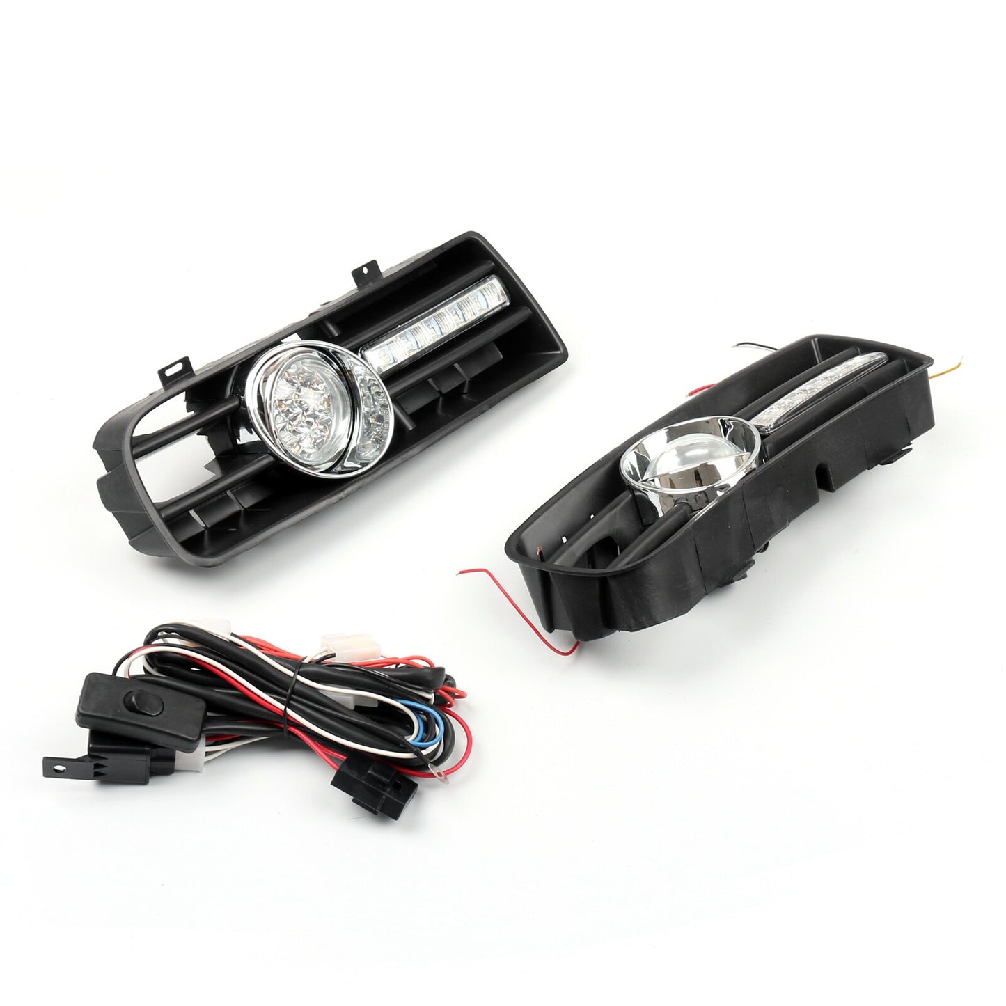 Fog Light 5 LED Front Bumper Grille DRL Lamp For 99-04 VW Golf MK4 GTI TDI USA