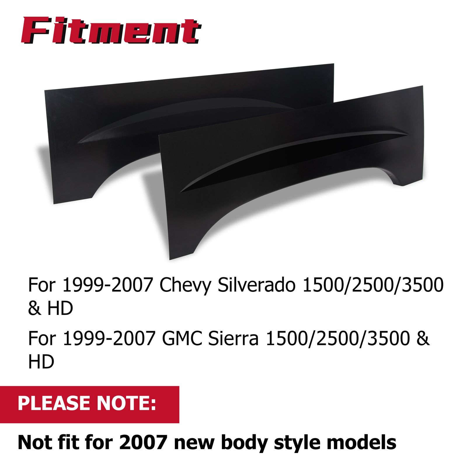 Solid Spare Upper Rear Pair Wheel Arch Repair Panel For 1999-2007 Chevy Silverado GMC Sierra