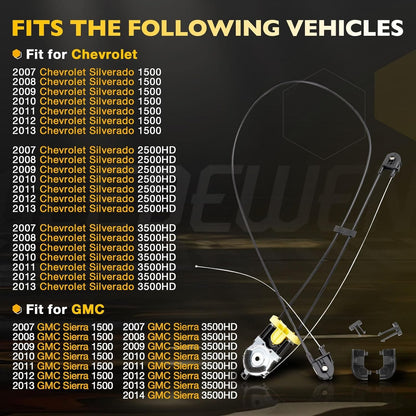 25980205 Rear Power Sliding Window Regulator For Chevy Silverado GMC Sierra 1500