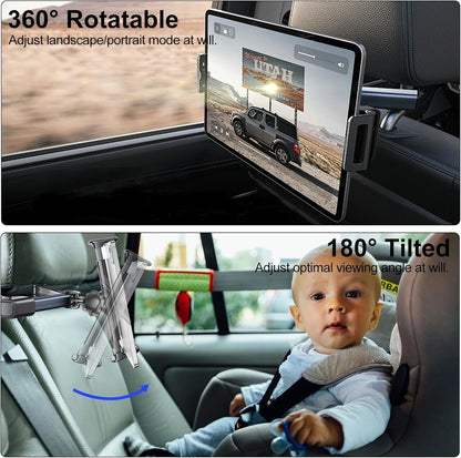 Car Seat Headrest Mount 360?? Tablet iPad Holder 4.7"-12.9" Universal