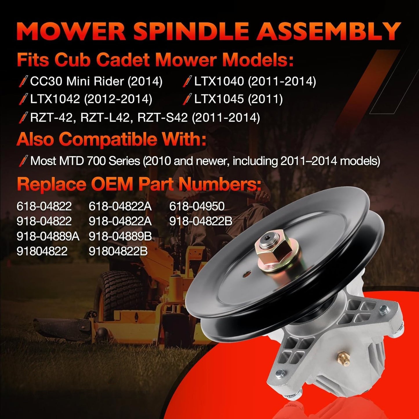 Blade Spindle Belt Idler Kit For Cub Cadet Ultima ZT2 ZTS2 ZT3 60 Inch Decks