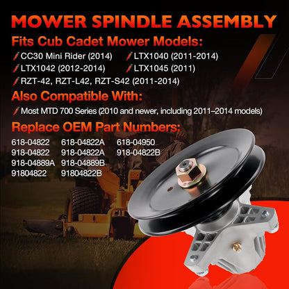 Blade Spindle Belt Idler Kit For Cub Cadet Ultima ZT2 ZTS2 ZT3 60 Inch Decks