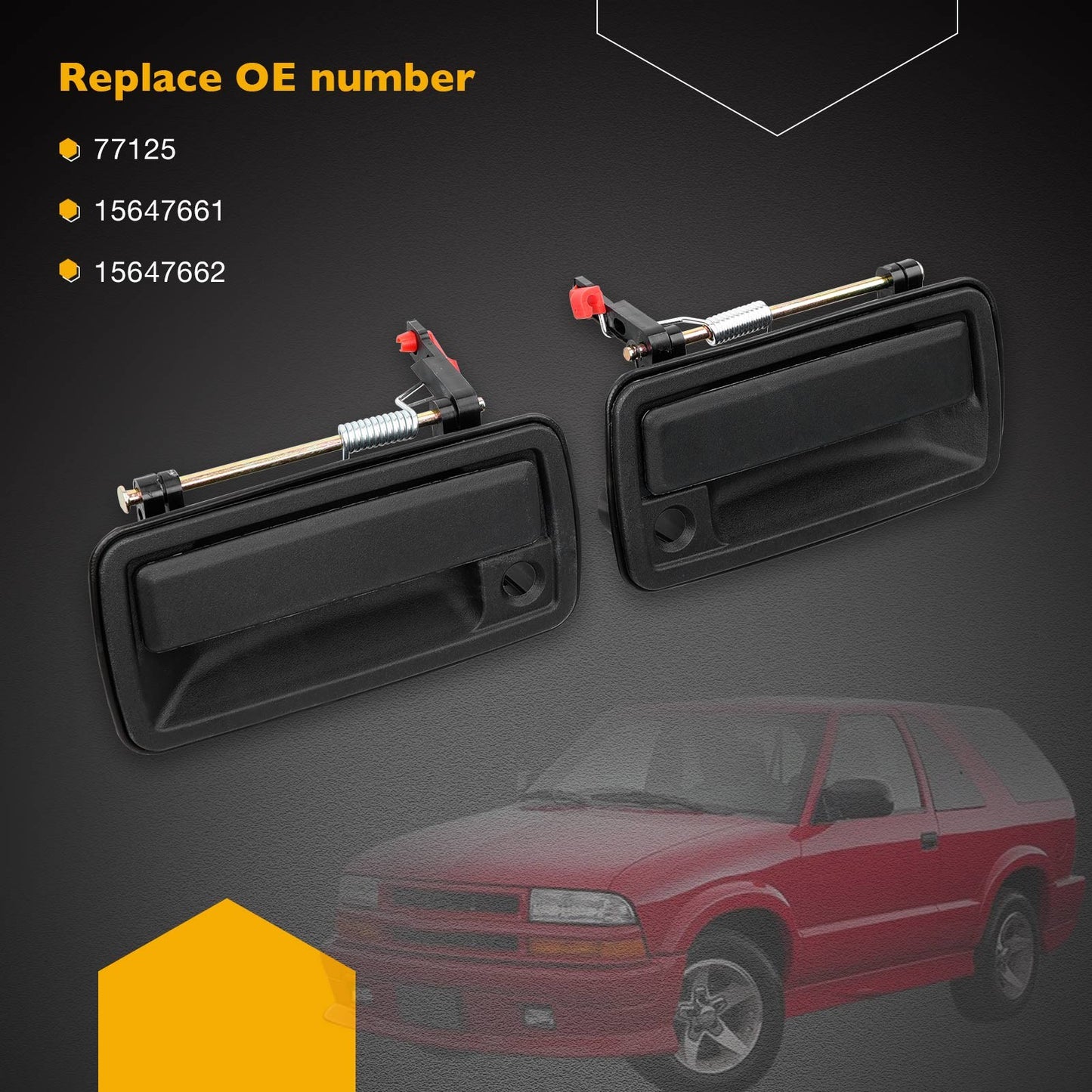 2X Exterior Door Handle Front LH & RH For 1994-05 GMC Isuzu Chevy S10 Oldsmobile