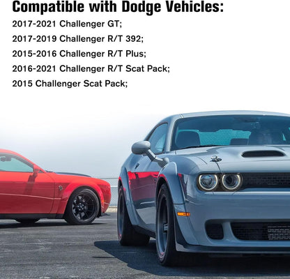 LH & Headlight Front RH Bezel Lamp Trim Cover Set For 2015-2021 Dodge Challenger