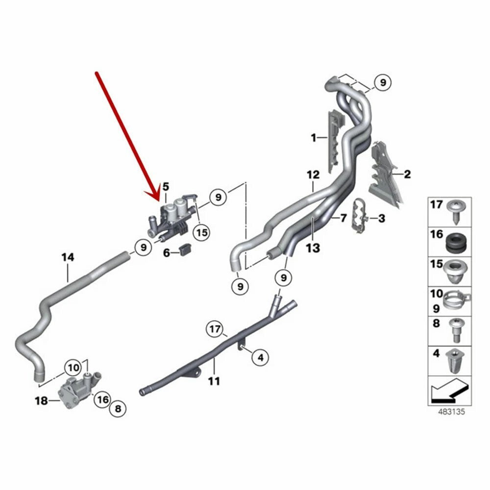 Heater Control Valve 64219310349 for BMW 528i xDrive 535i 550i 640i 760Li 740i