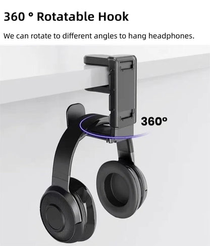 3-in-1 PC Gaming Headphone Headset Earphone Stand Hook Hanger Holder Under Desk