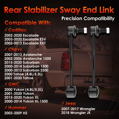 2X Rear Sway Bar Stabilizer End Links Kit For 2000-20 Chevy GMC Cadillac Hummer