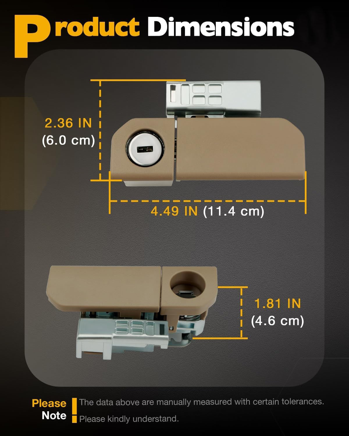 77540-SZA-A01ZD Beige Glove Box Handle Lock Cylinder Set For Honda Pilot 2009-15