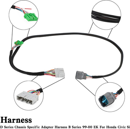 For 1996-98 Honda Civic Si D EK Series Chassis Specific Adapter Harness B Series