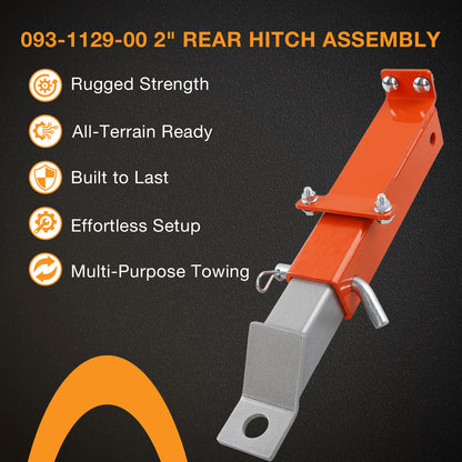 2" Rear Hitch 093-1129-00 Heavy-Duty For 2019+ Bad Boy Rebels Rogue Model Orange