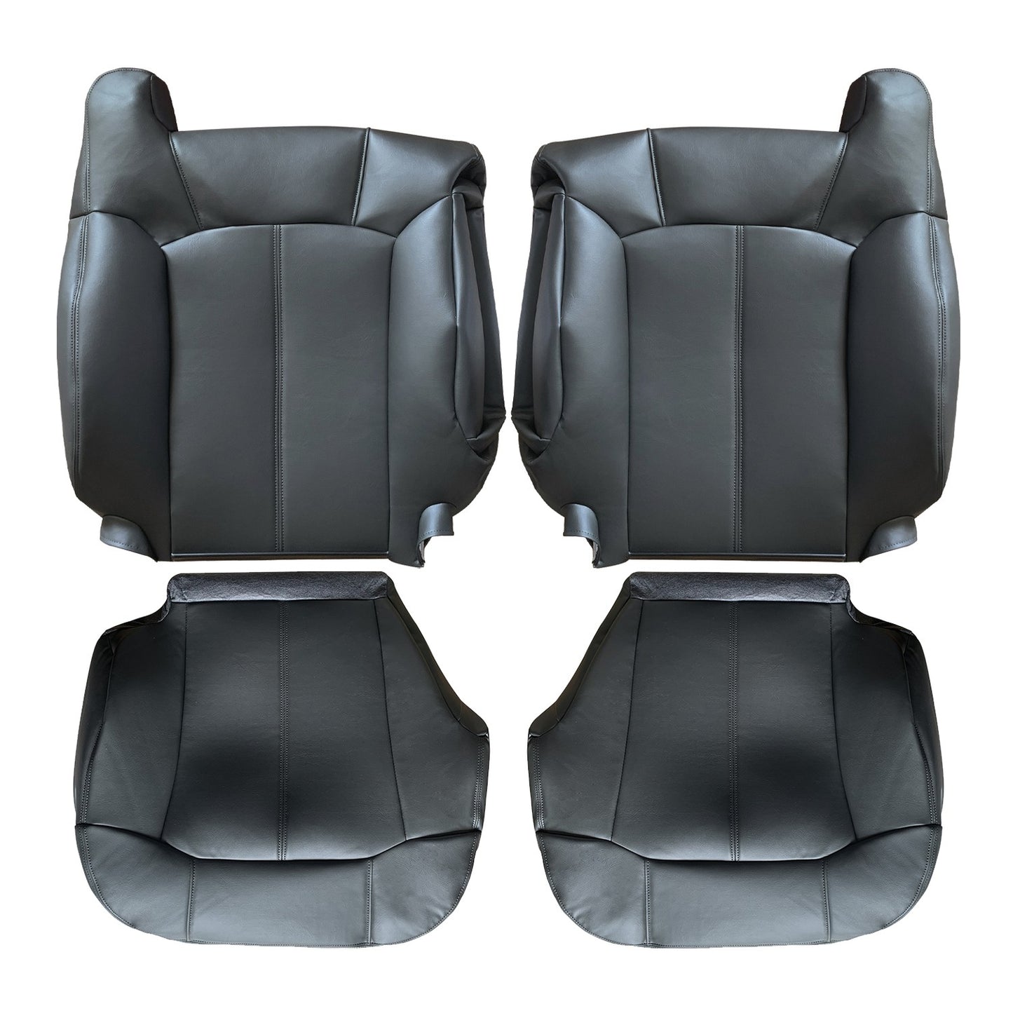 Driver & Passenger Leather seat cover Black For 1999 - 2002 Silverado GMC Sierra