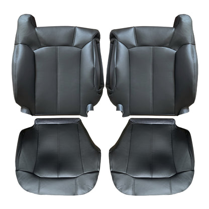 Driver & Passenger Leather seat cover Black For 1999 - 2002 Silverado GMC Sierra