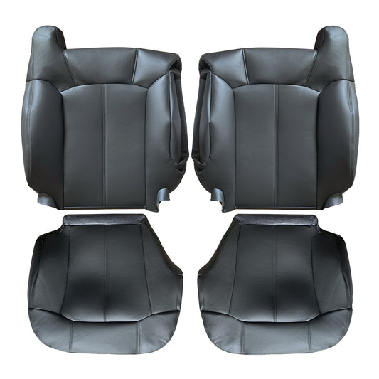 Driver & Passenger Leather seat cover Black For 1999 - 2002 Silverado GMC Sierra