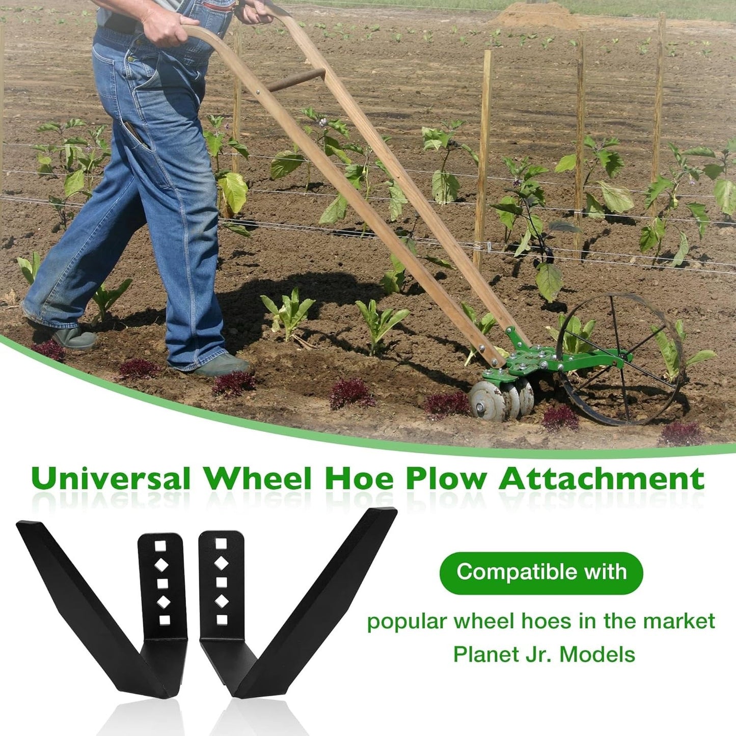 Wheel Hoe Sweeps Heavy-Duty Weeding Blades For Hoss & Planet Jr. Push Cultivator