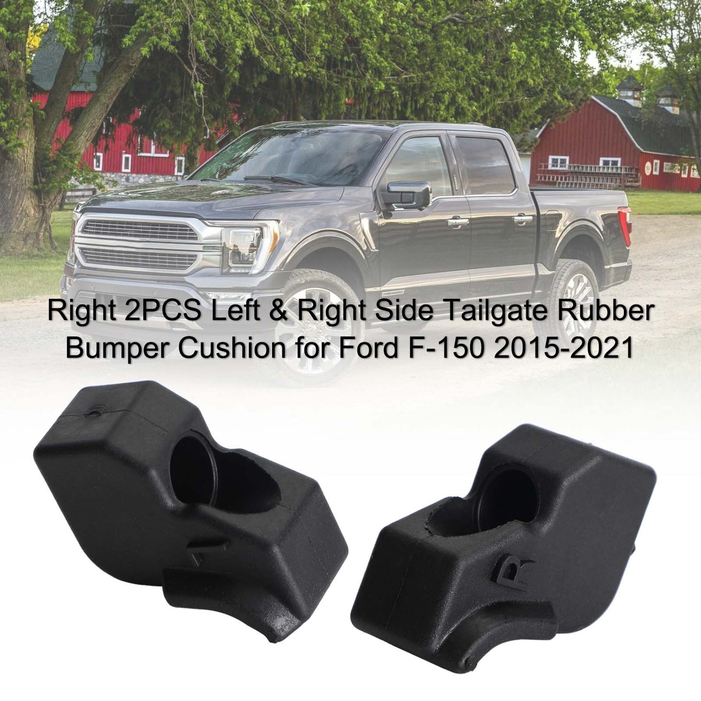 2PCS Left & Right Side Tailgate Rubber Bumper Cushion for Ford F-150 2015-2021*