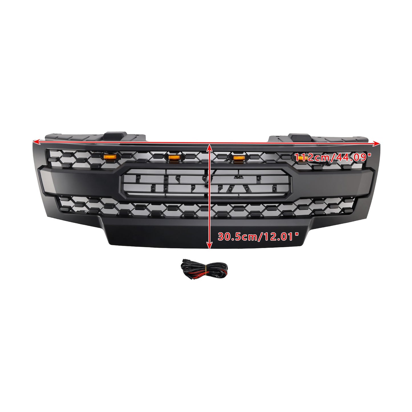 Front Upper Bumper Grille Grill Kit W/ LED Lights For Nissan Frontier 2009-2019