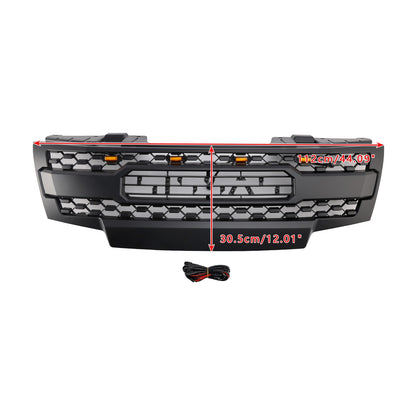 Front Upper Bumper Grille Grill Kit W/ LED Lights For Nissan Frontier 2009-2019