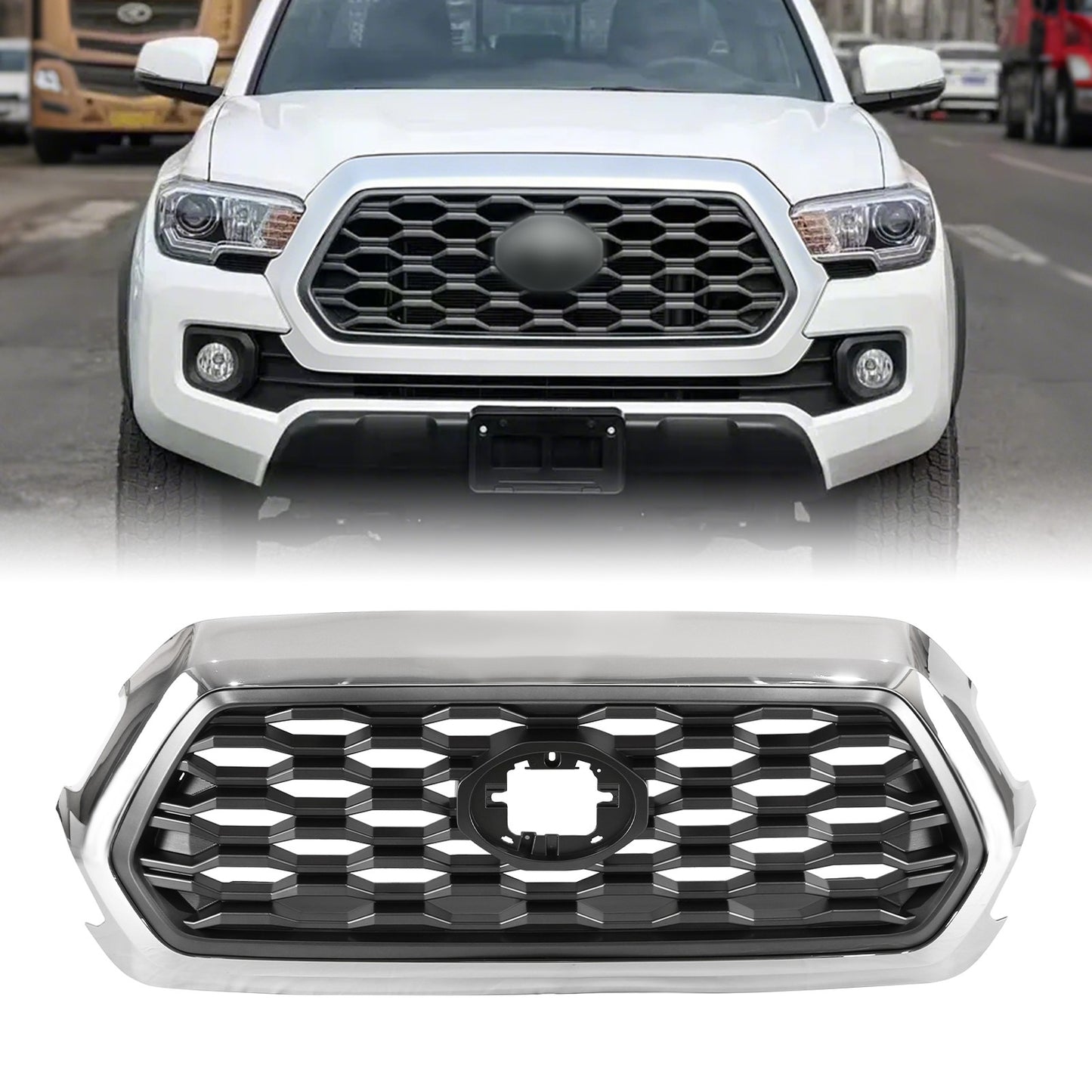 For Toyota Tacoma 2016-2022 Front Upper Grille Assembly w/Chrome Shell Outer