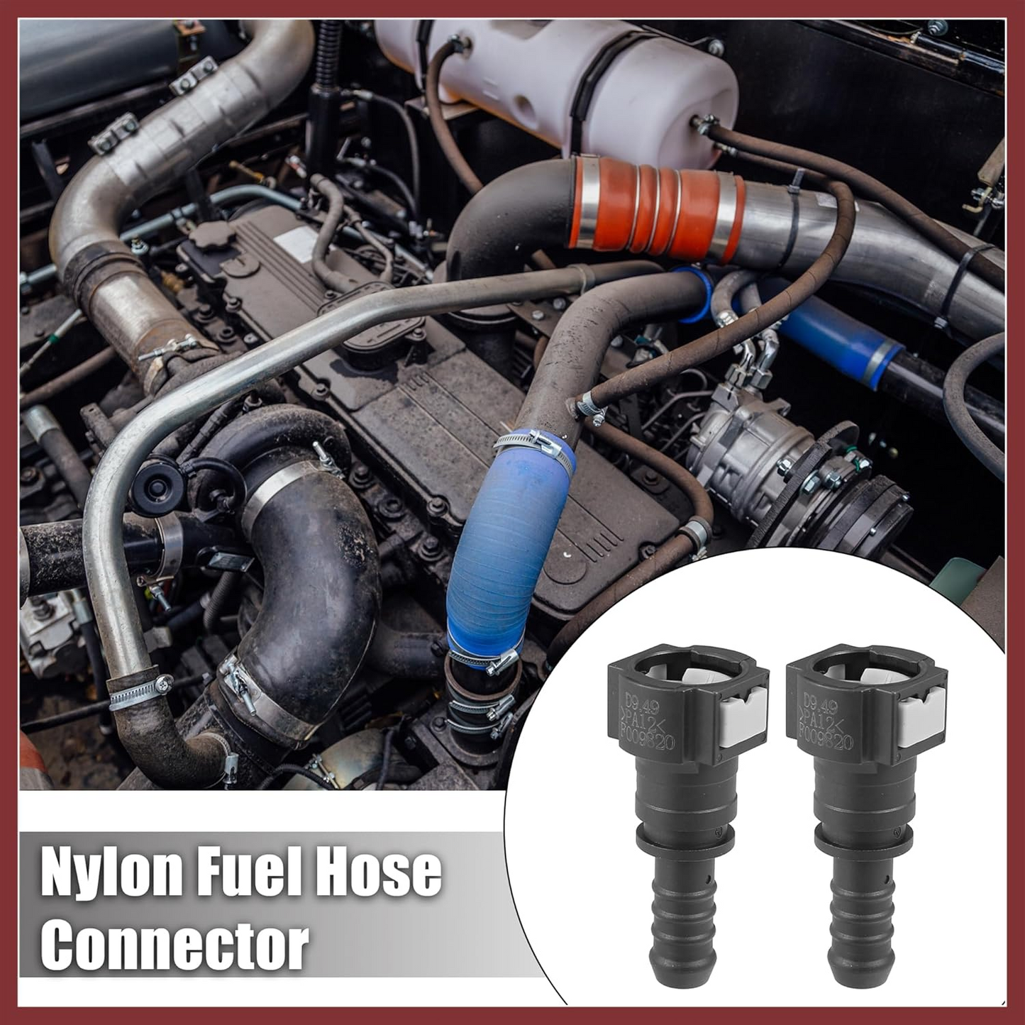 TWO Fuel Line Quick Connect Straight Push-On Adapter Connector for 3/8 to 3/8