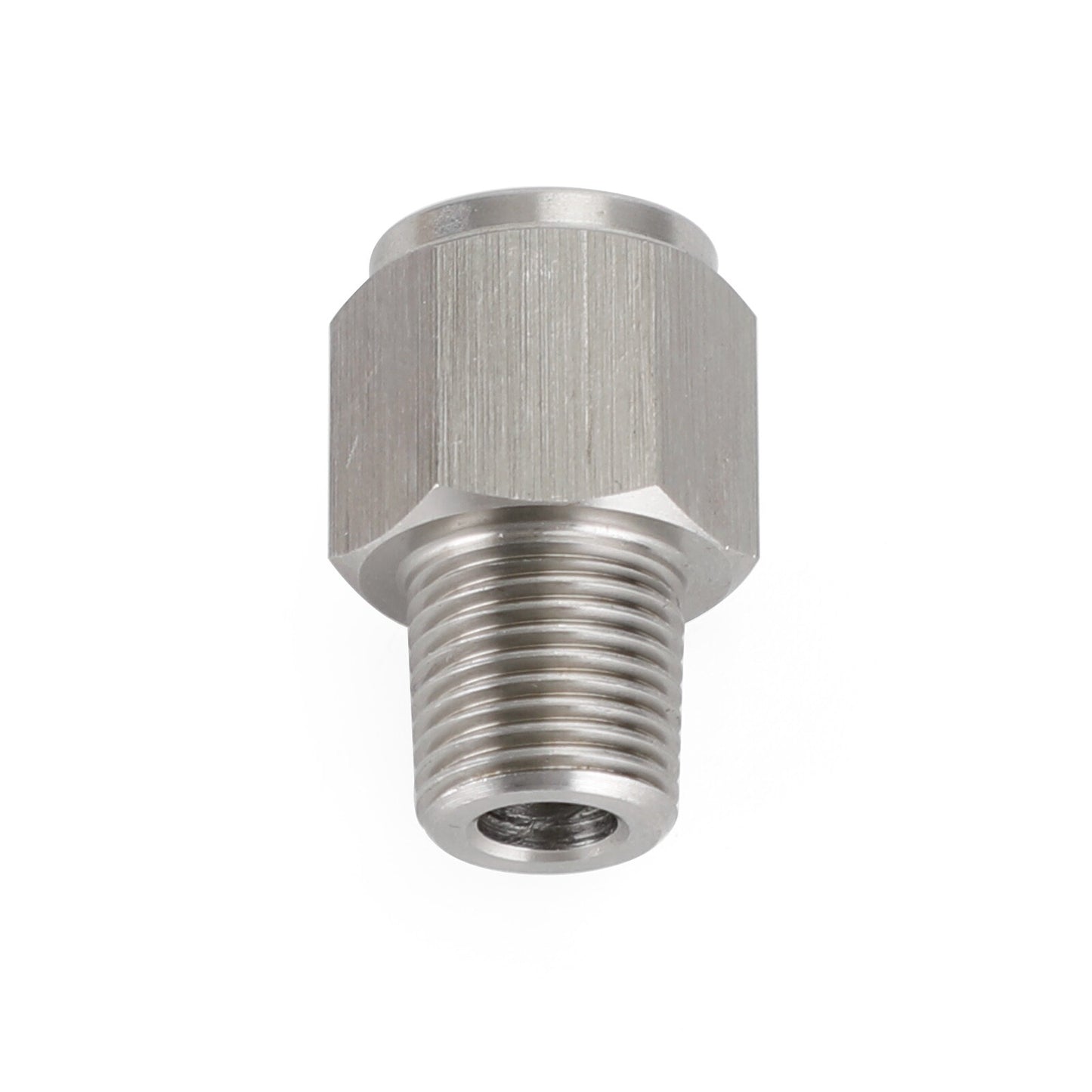1/8" NPT Male to M10x1.0 Female Stainless Steel Oil Pressure Gauge Adapter V1