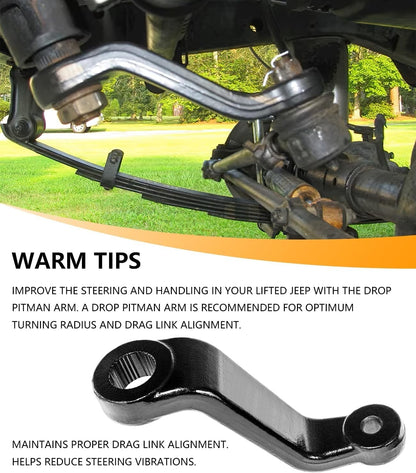 Drop Pitman Arm 2.5"-6" Lift Power Steering 6605 for Jeep Wrangler YJ TJ XJ MJ