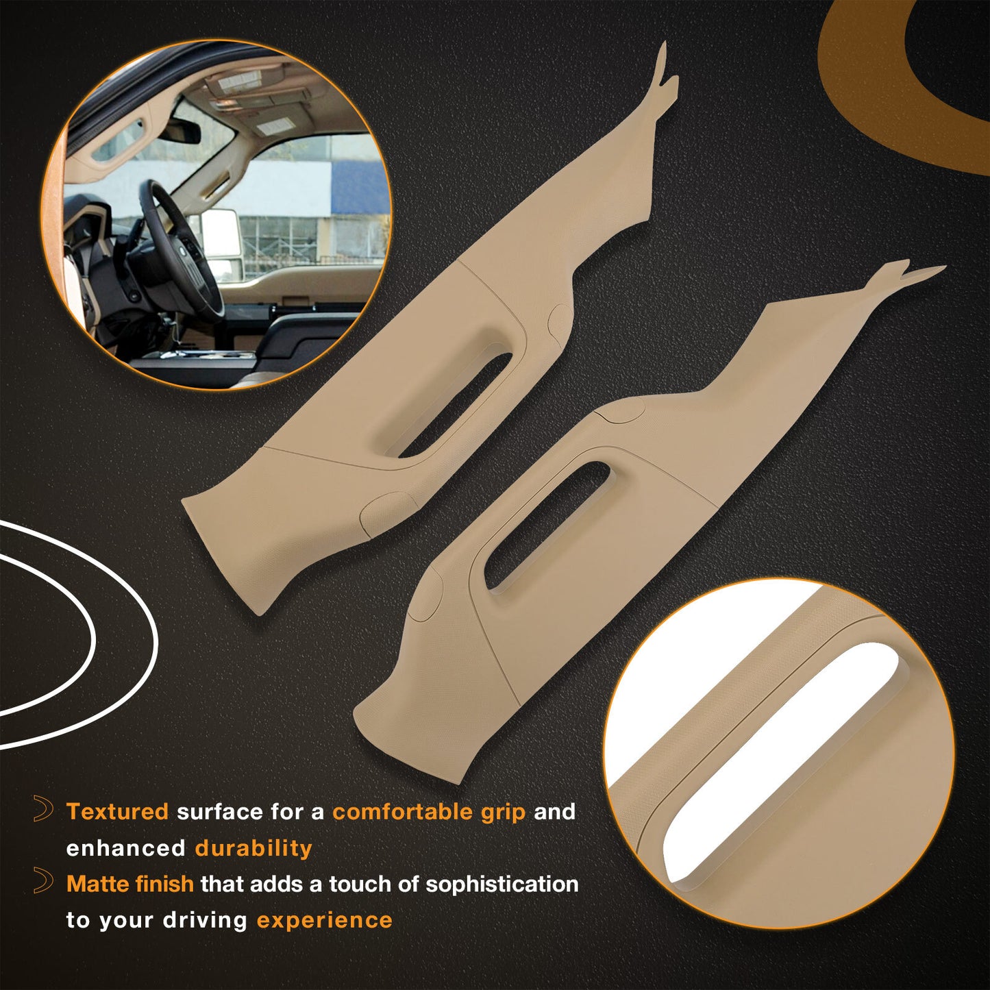 A Pillar Interior Right&Left Trim Grab Handle Fit 2011-16 Ford F-250 F-350 F-450