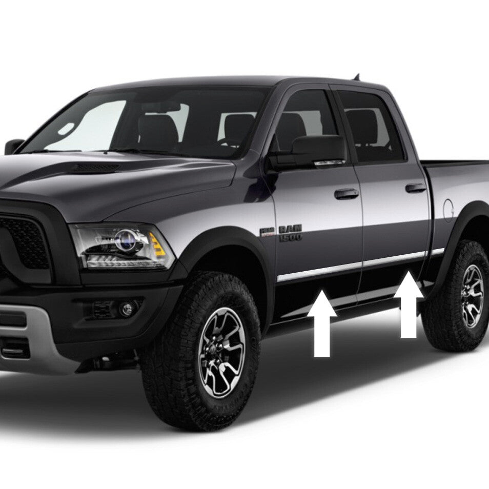 SIDE DOOR TRIM ROCKER PANEL MOLDING PACKAGE For DODGE RAM CHROME 09-17