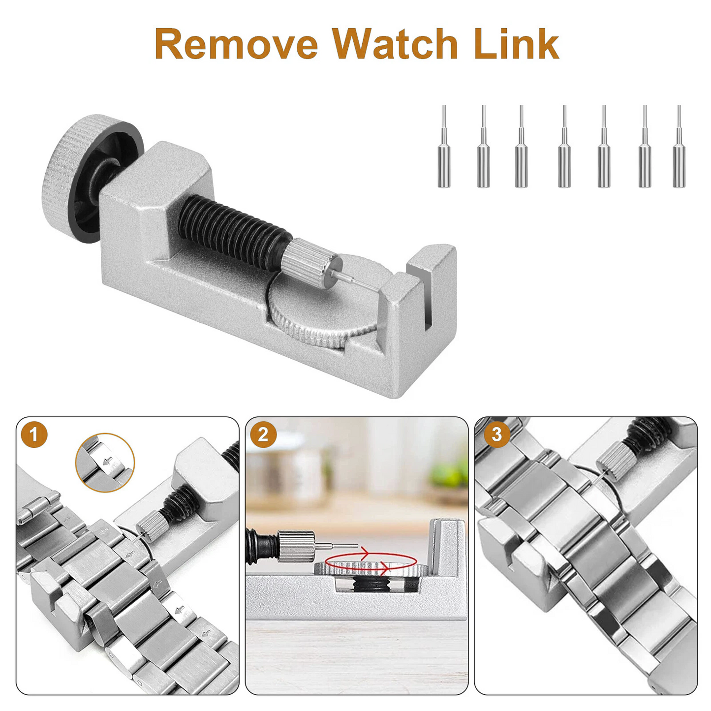 Adjustment Watch Band Strap Link Pin Remover Spring Bar Repair Resizing Tool Kit