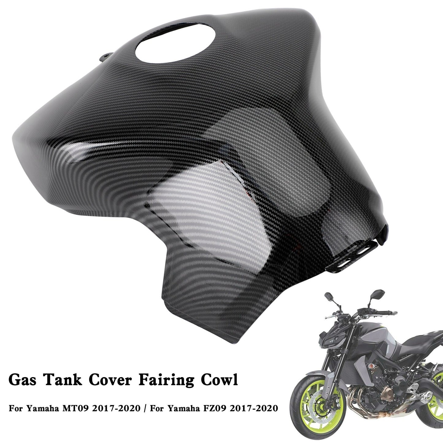 Gas Tank Cover Trim Fairing Cowl For Yamaha MT-09 MT09 FZ09 2017-2020 Carbon #3,
