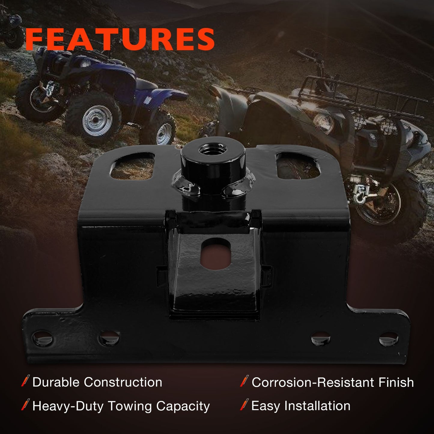 2" Rear ATV Receiver Hitch Adapter For 07-23 Yamaha Grizzly Kodiak 550 101280