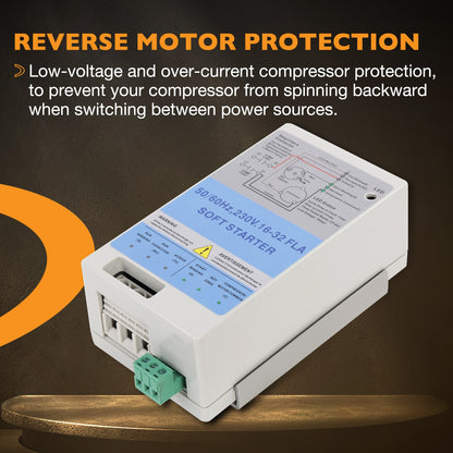 16-32A AC Soft Starter w/ Reverse Motor Protection For 4-7 Ton AC Install Kit
