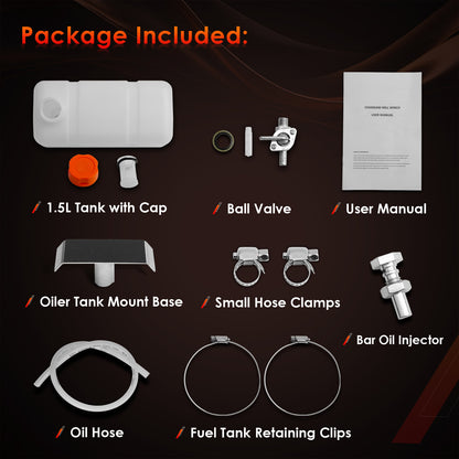 Auxiliary Oiler Kit w/ Hose For Chainsaw Milling Attachment Cut Sawmill Lumber