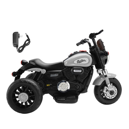3 Wheel Kids Ride On Motorcycle 6V Powered Electric Dual Drive Toy Car Gray