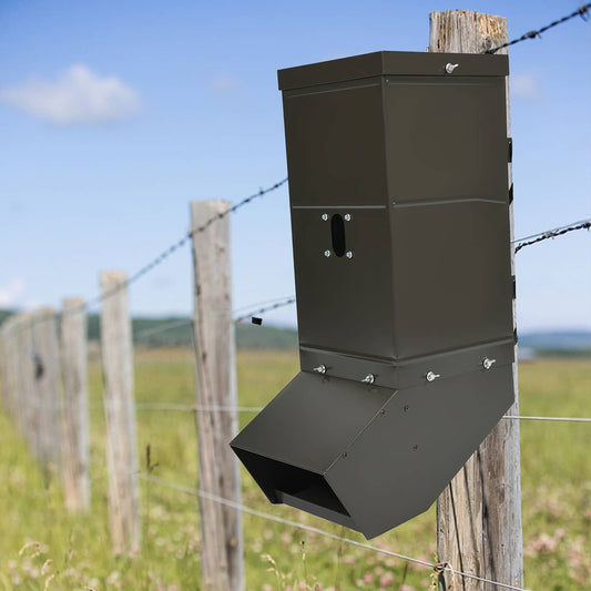 Solid Spare Portable Steel 85lb Gravity Feeder For Deer Wild Game Hunting Tree Post Mount