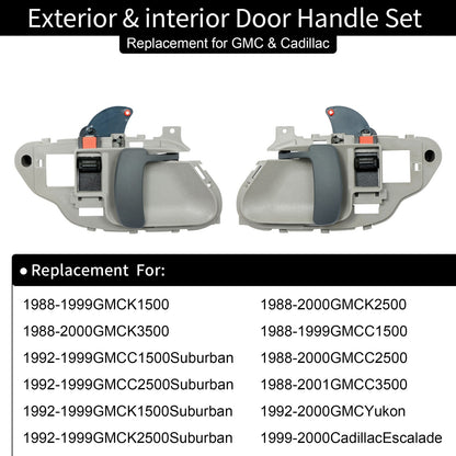 Exterior & Interior Door Handles for 1988-2000 GMC C/K 1500 2500 3500 Suburban