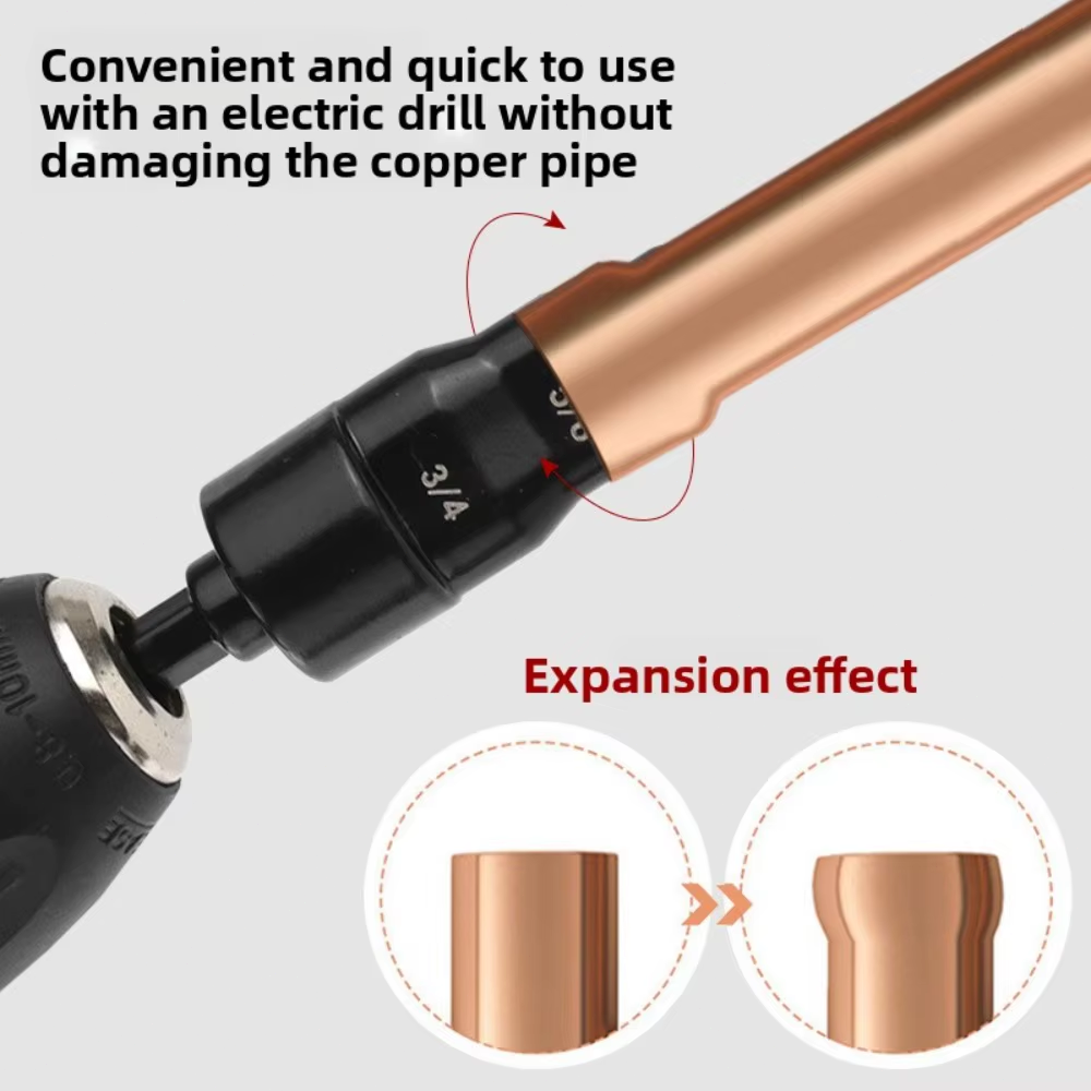 AC Air Conditioner Copper Pipe Tube Expander Swaging Tool Kit Drill Bit Flaring