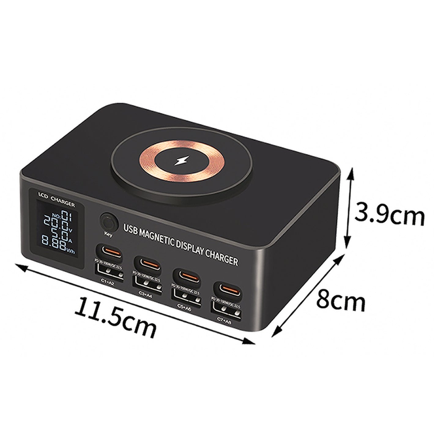 140W Fast Charging Charger Intelligent Digital Display PD100W Magnetic Wireless