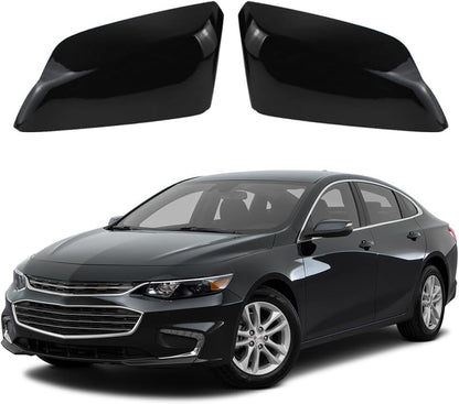 Driver & Passenger Side Mirror Cover Cap Glossy For Chevrolet Malibu 2016-2020